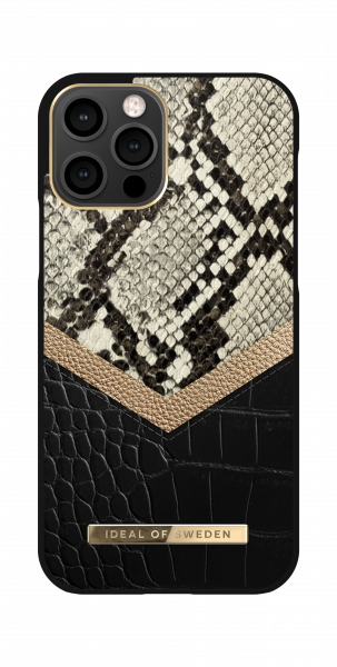 iDeal of Sweden iPhone 12 / 12 Pro Fashion Back Case Midnight Python