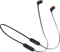 JBL TUNE125BT In-Ear Wireless Lifestyle Headphones with 3-Button Mic/Remote Flat Cable Black